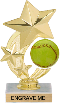 Softball Shooting Star Spinning Trophy [TSSS6-SB]