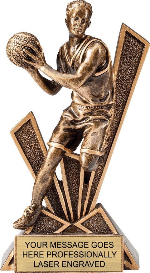 Basketball Male Check Mate - 6.5" Resin Trophy [RMCM6-BKM]
