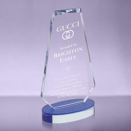 Cardiff Sail Crystal with Textured Blue Base - 9.5 inch [CPCSL-9]