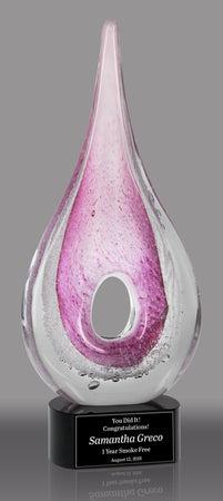 Pink Rain Drop Art Glass [AGJPH28]