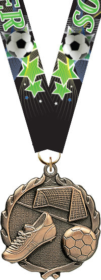 Soccer Wreath Medal- Bronze [MP18-SC-B]
