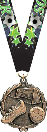 Soccer Wreath Medal- Bronze [MP18-SC-B]