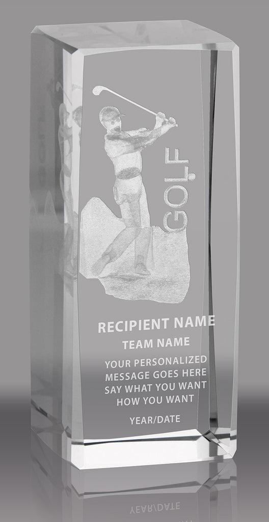 Golf Male 3D Laser Sport Crystal [CMSPRT-GLM]