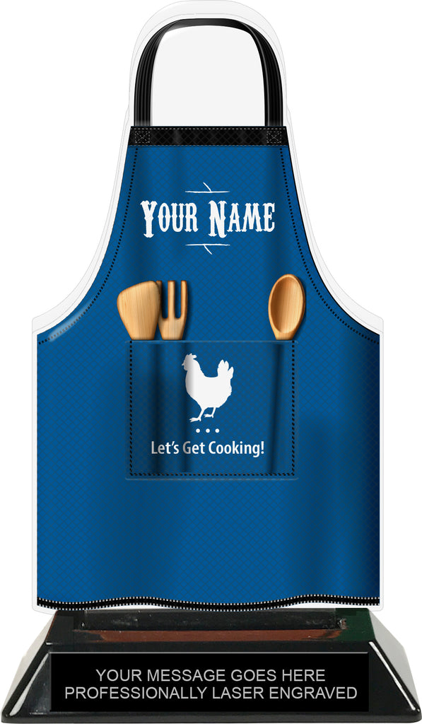 Cooking Apron Colorix-T Acrylic Trophy - Blue [TACR7-JSY-COOK-BLU-Q]