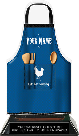 Cooking Apron Colorix-T Acrylic Trophy - Blue [TACR7-JSY-COOK-BLU-Q]