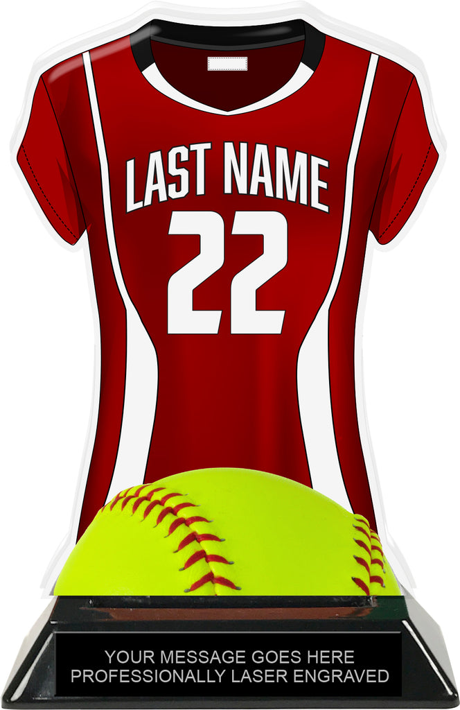 Softball Jersey Colorix-T Acrylic Trophy- Red [TACR7-JSY-SB-RED-Q]