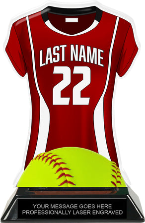 Softball Jersey Colorix-T Acrylic Trophy- Red [TACR7-JSY-SB-RED-Q]