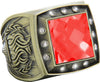 Championship Ring with Red Center Stone- Gold [RGSJ-G-12ST-RED]