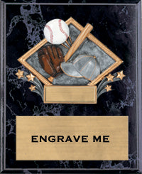 Baseball Color Diamond Plaque [P9RCD75-BS]