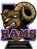 Rams Mascot Colorix-T Acrylic Trophy - 8.25 inch Purple [TACR8-MSCT-RAM-PRP-Q]