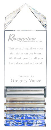 Premium Fluted Pillar Acrylic - 8 x 3 x 3 BLUE [AFP8-BLU]