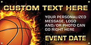 Vinyl Basketball Banners- Flames