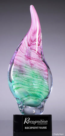 Pink and Green Droplet Art Glass Award [AGJ46-15]