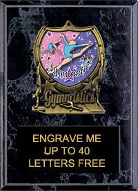Gymnastics Sport Shield Plaque [PSHLD57-GG]