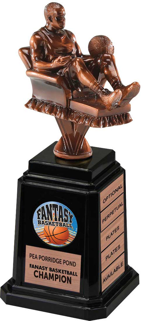Bronze Finish Armchair Fantasy Basketball Sculpture on Quad-Tower Base [TACi11-FBK-B]