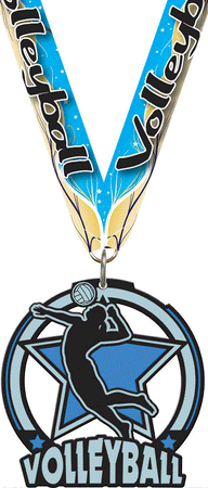 2.5" Volleyball Female Glow Medal [MGLW2-VBF]