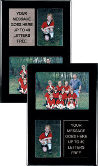 Black Vertical Double Photo Plaque [PP913B]