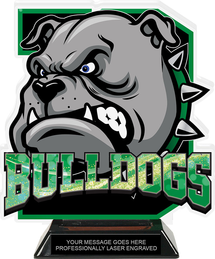 Bulldogs Mascot Colorix-T Acrylic Trophy- 8.25 inch [TACR8-MSCT-BLDG-Q]