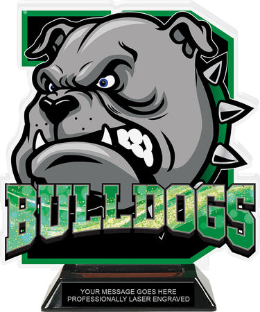 Bulldogs Mascot Colorix-T Acrylic Trophy- 8.25 inch [TACR8-MSCT-BLDG-Q]