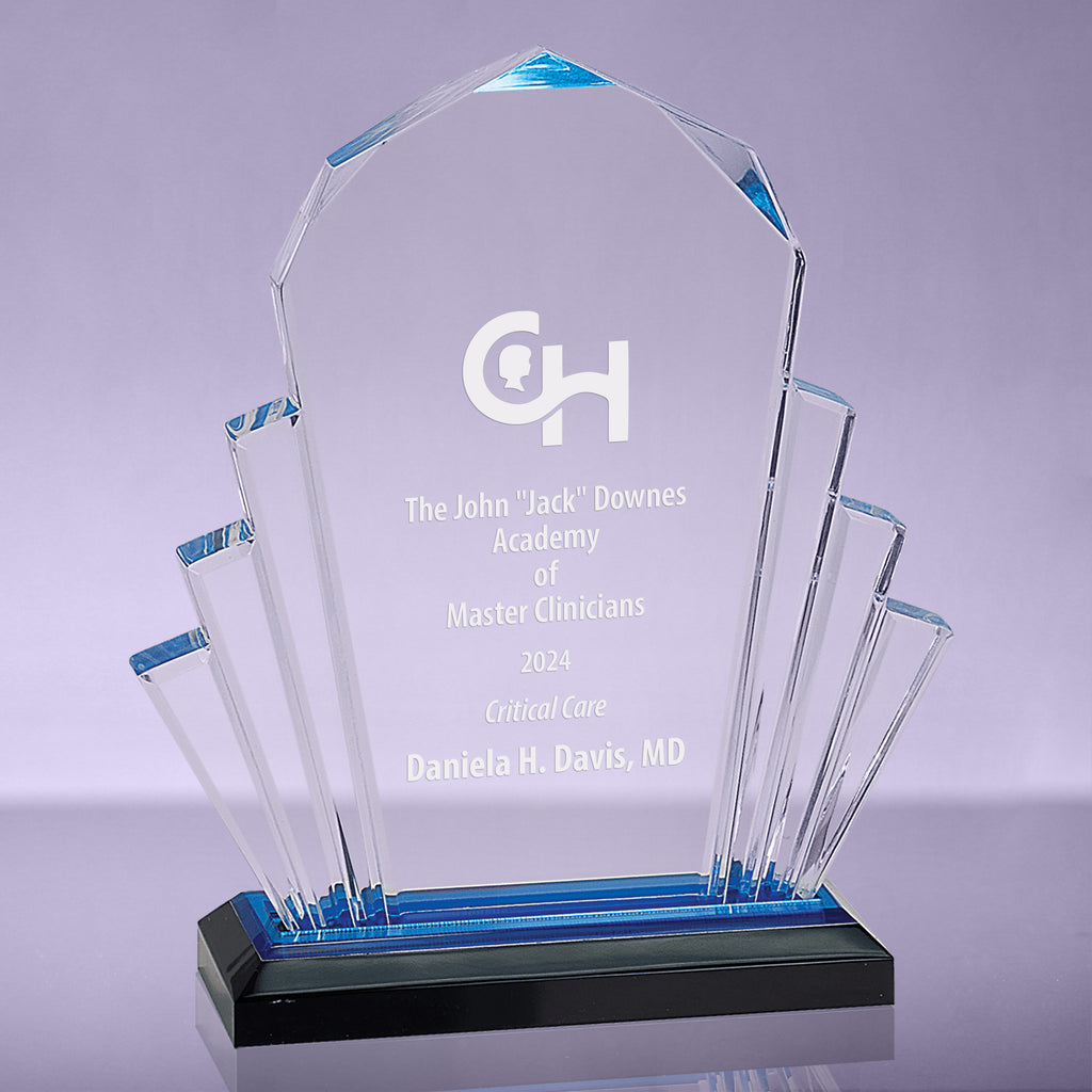 Faceted Impress Acrylic Award - Blue - 6x9 [AJF10-BLU-9]