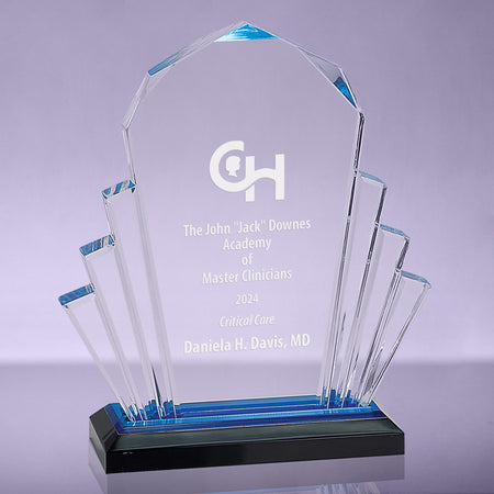 Faceted Impress Acrylic Award - Blue - 6x9 [AJF10-BLU-9]