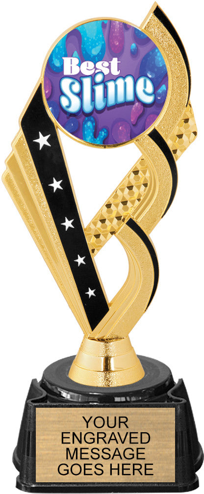 Black and Gold Rolling Arch Insert Trophy on Synthetic Regal Base [TRGi-J104]