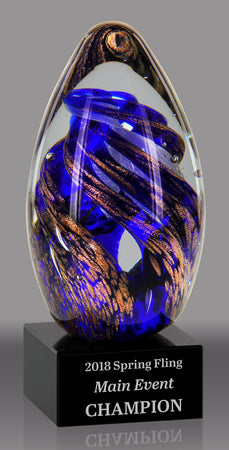 Swirling Egg Shaped Art Glass [AGM39]