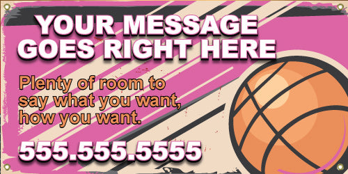 Vinyl Basketball Banners- Vintage