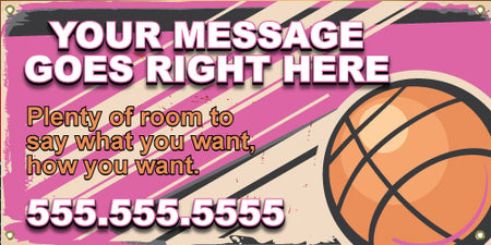 Basketball Vinyl Banner- Vintage [VB-BK-VN]