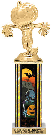 Halloween Zombie Eating Rectangle Column Trophy- 12 inch [TSQ12STK-ZMB]