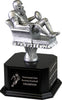 Silver Finish Armchair Fantasy Football Sculpture on Monument Base [MBAF-FB-9-S]
