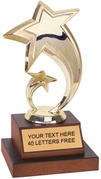 Double Shooting Star on Wood Base Trophy [TWB-DSS]