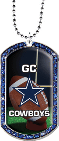 Blue Sparkle 3D Dome Custom Dog Tags [DTCUSGLT-BLU]