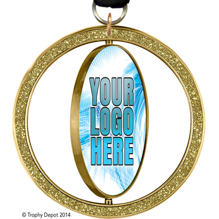 2.5" Custom Insert Spinning Glitter Medal - TD Exclusive! [MX2SPN]