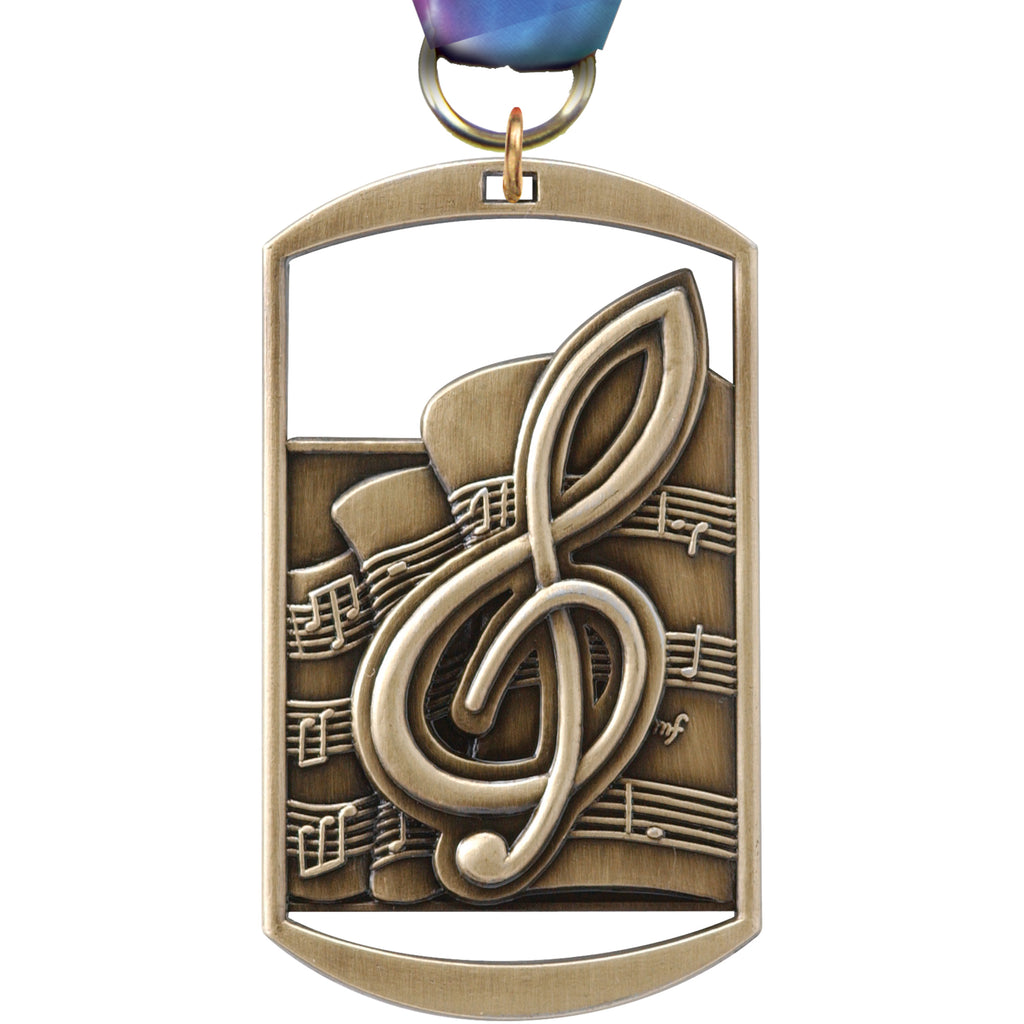 2.75" Music Dog Tag Medal [M275DT-MC]