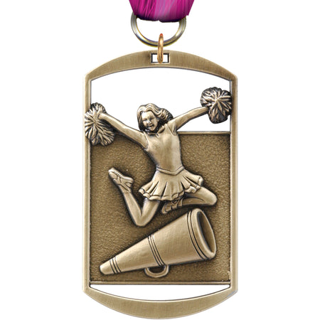 2.75" Cheer Dog Tag Medal [M275DT-CH]