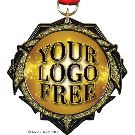 2.75" Custom Insert Medals-Tribal Insert Medal with Flat Black Finish MXFBDMN