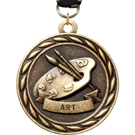 2" Art Scholastic Medal- Gold [MM3KN2-ART]