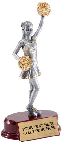 Cheer Pewter & Gold Resin Sculptures on Piano Finish Base