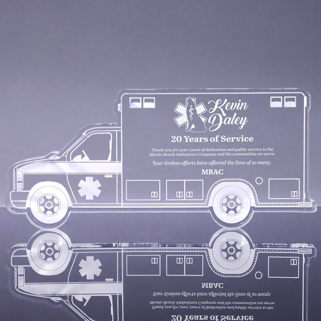 Ambulance Acrylic Awards - Engraved