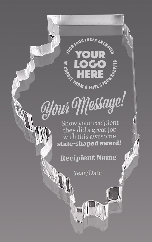 Illinois Paperweight Acrylic Award - 5x2.75 [ASTT-IL-Q]