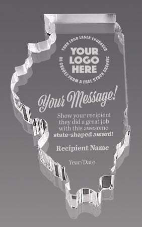 Illinois Paperweight Acrylic Award - 5x2.75 [ASTT-IL-Q]
