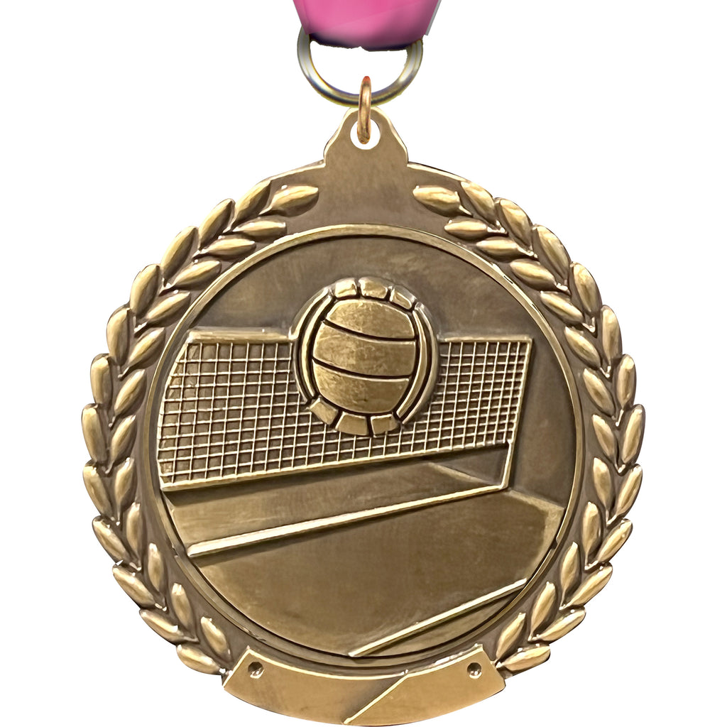 2.75 in Volleyball Wreath Framed Medal [M311-VB]