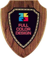 Custom American Walnut Shield Plaque 10"x12" [TD36-FC]