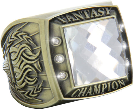 Fantasy Championship Ring with Clear Center Stone- Gold [RGSJ-G-FANCH-CLR]