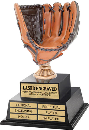 Baseball Glove Twin Tier Perpetual Trophy [TMPP2L-PD-BSC]
