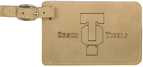 Light Brown Leatherette Luggage Tag [LTJ-179]