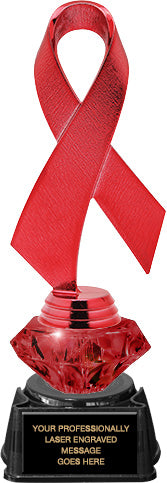 Red Awareness Ribbon Diamond Riser Trophy [TDRAWRB-RED]