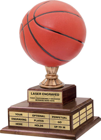 Basketball Twin Tier Perpetual Trophy 18" [TPP2L-PD-BK]