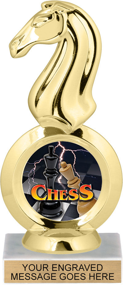 Chess Knight Color Insert Trophy [Ti-P57]